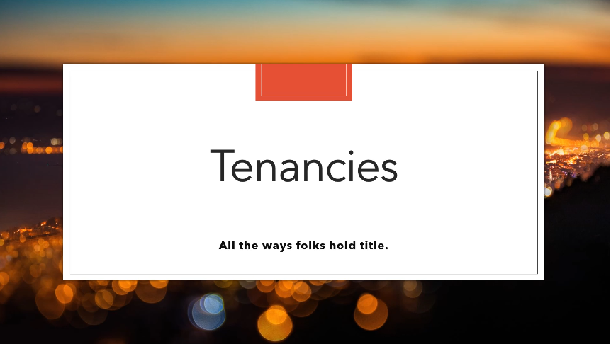 Tenancies